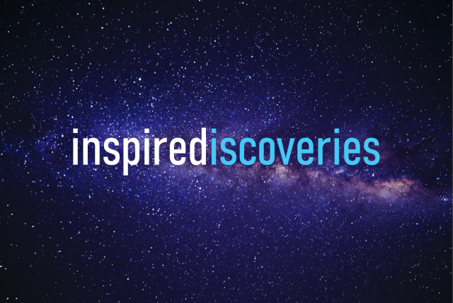 Inspired Discoveries - shows a background of stars and galaxies in space